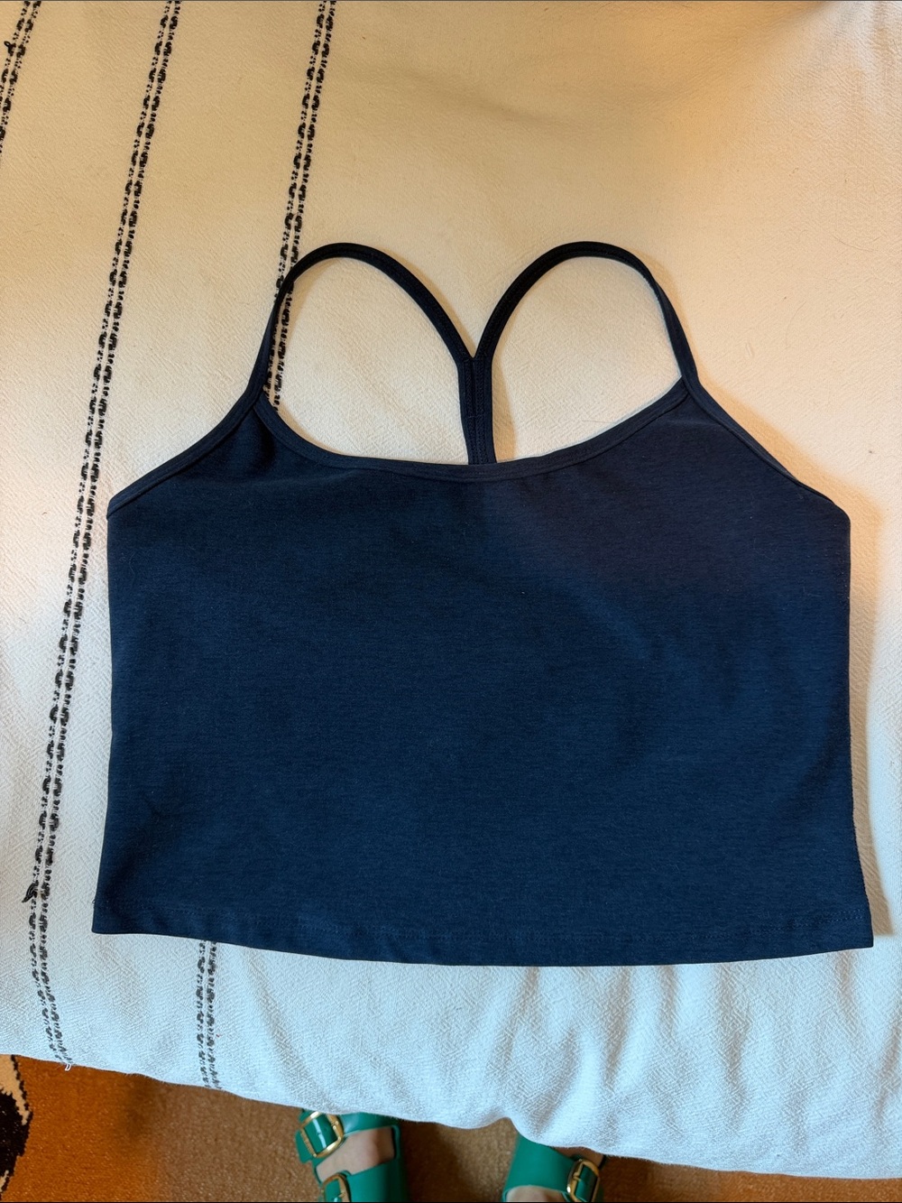 Navy beyond yoga racer back tank size L